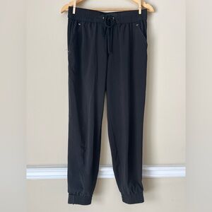 DYNAMITE Black Drawstring Tapered Gold Buckle Detail Pants - Size Medium